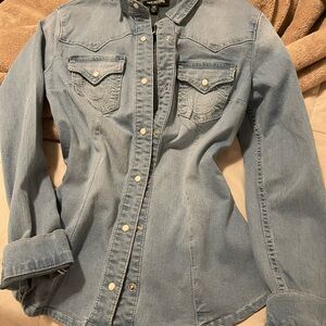 True Religion Light Blue Long Sleeve Denim Shirt